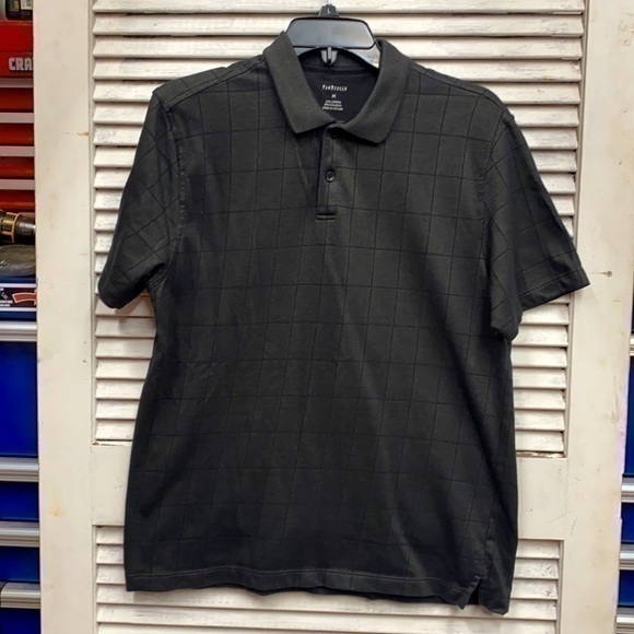 Van Heusen Polo Style Shirt Grey / Black Size Med - Picture 1 of 5